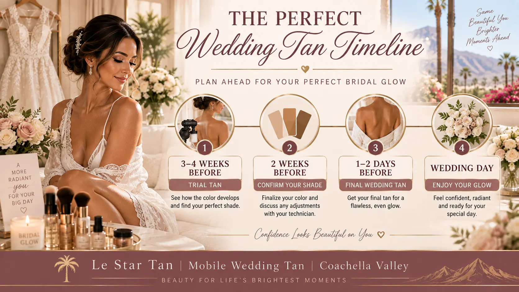 Wedding Tan in Coachella Valley A Beautiful Bridal Glow Without the Stress